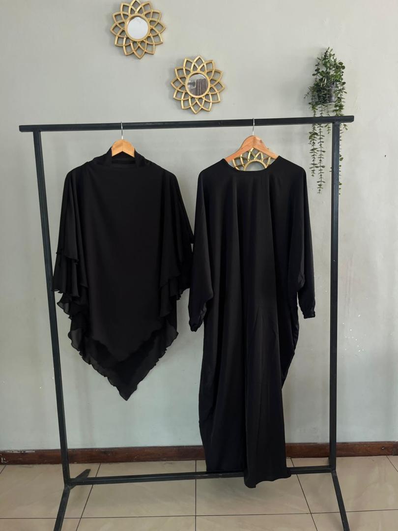 Abaya And Chiffon Khimar Set