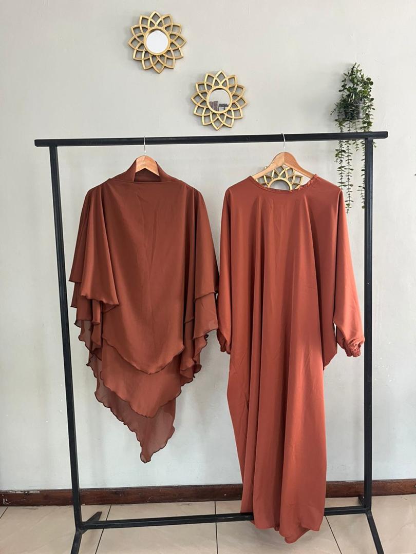 Abaya And Chiffon Khimar Set