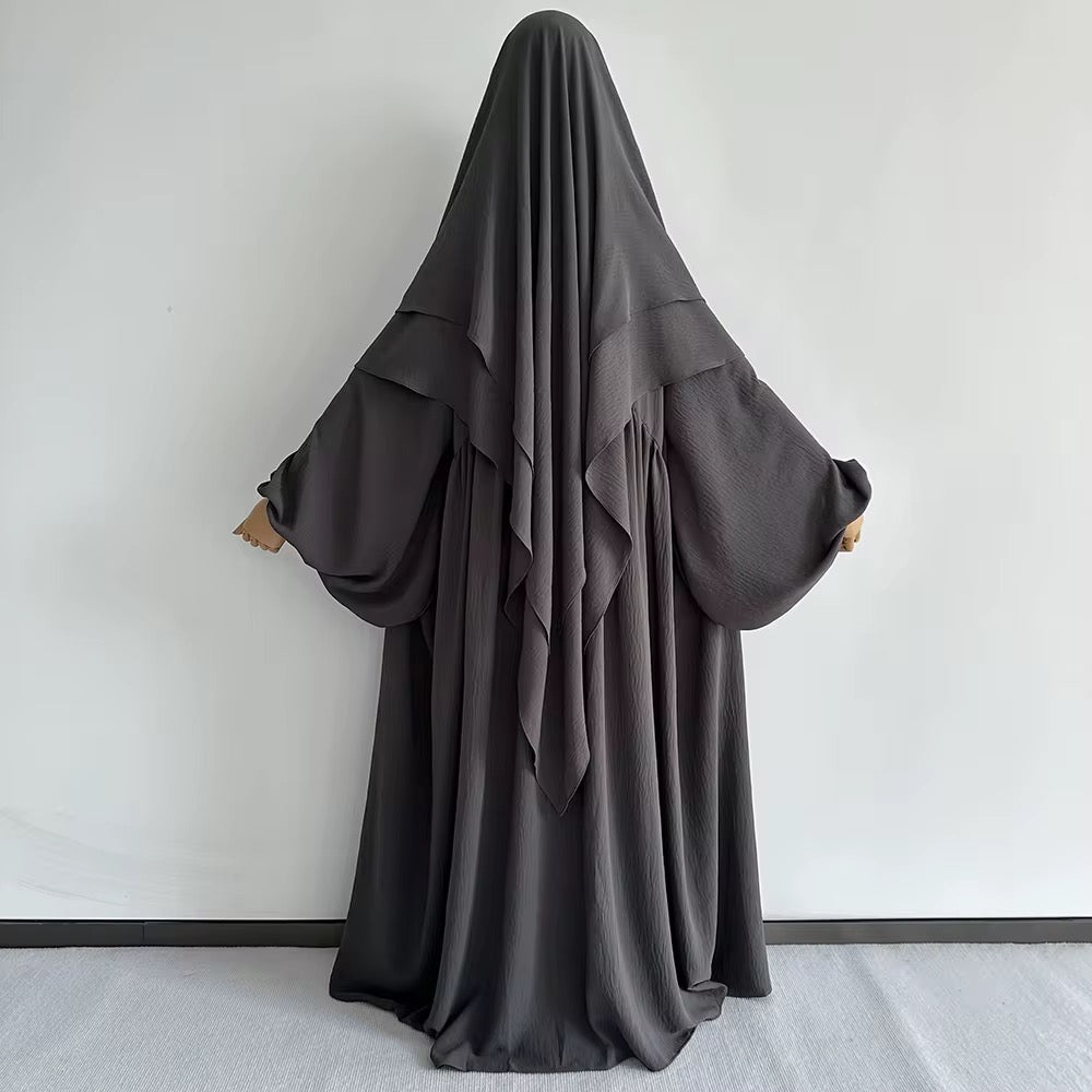 Modest Balloon Sleeve Abaya with Khimars