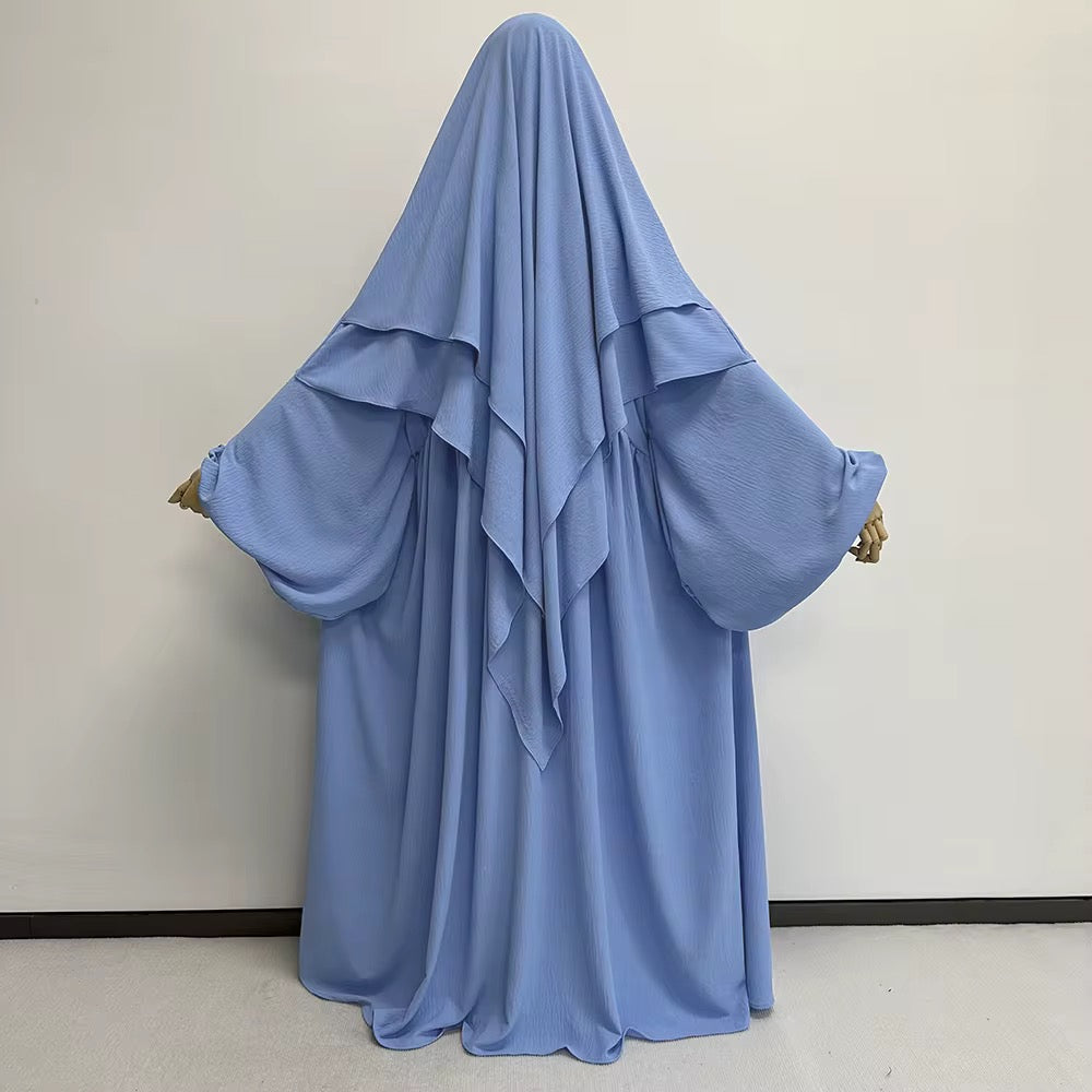 Modest Balloon Sleeve Abaya with Khimars