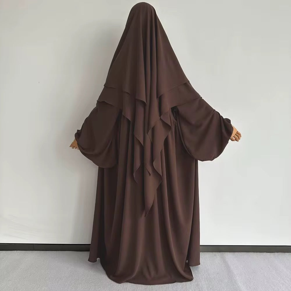 Modest Balloon Sleeve Abaya with Khimars