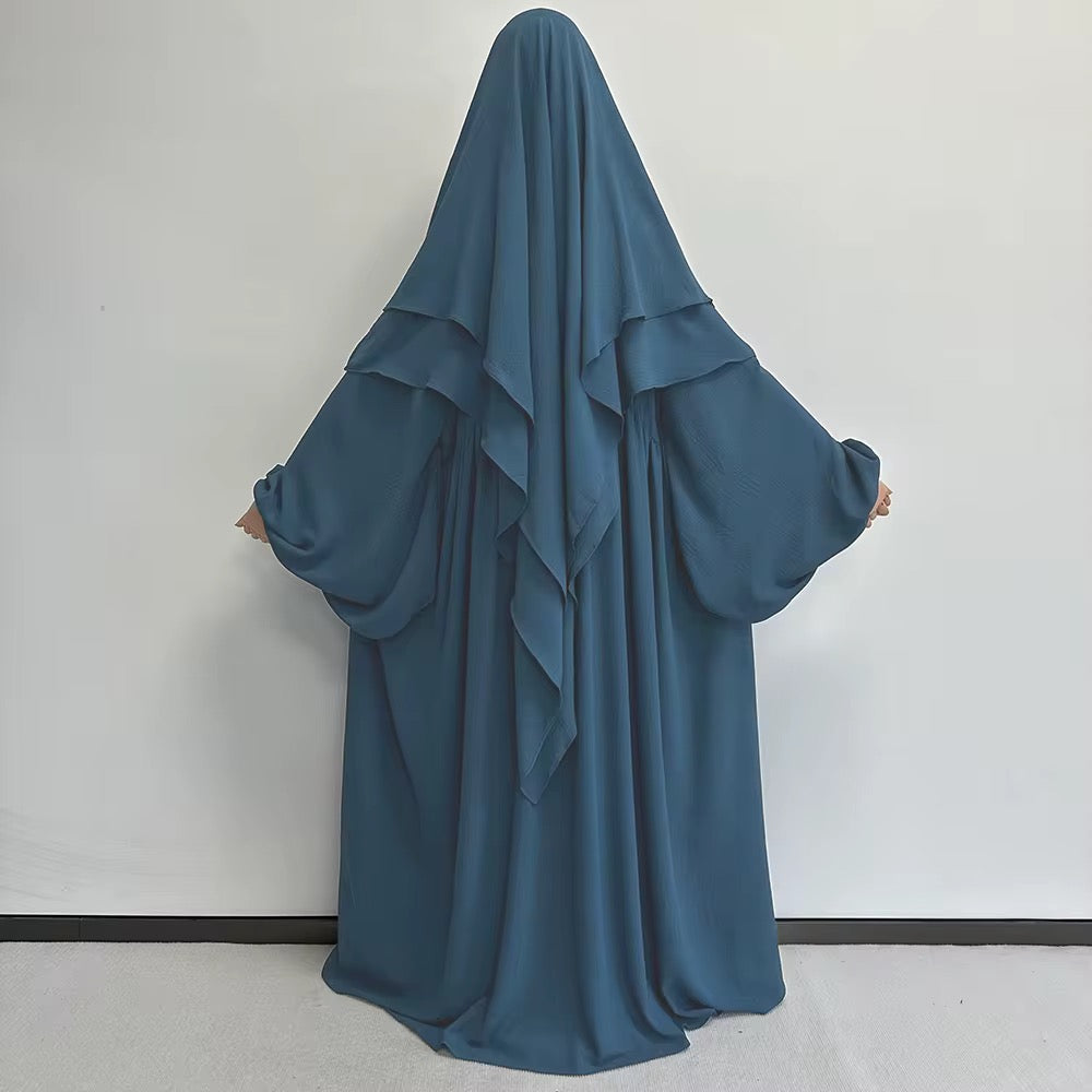 Modest Balloon Sleeve Abaya with Khimars