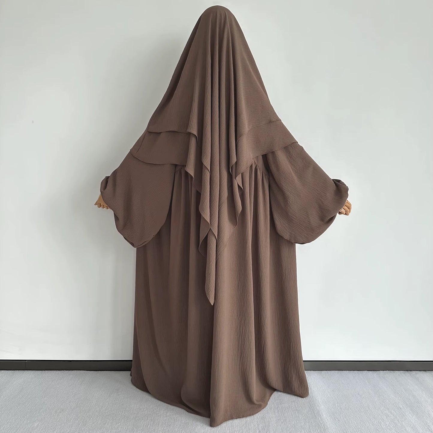 Modest Balloon Sleeve Abaya with Khimars