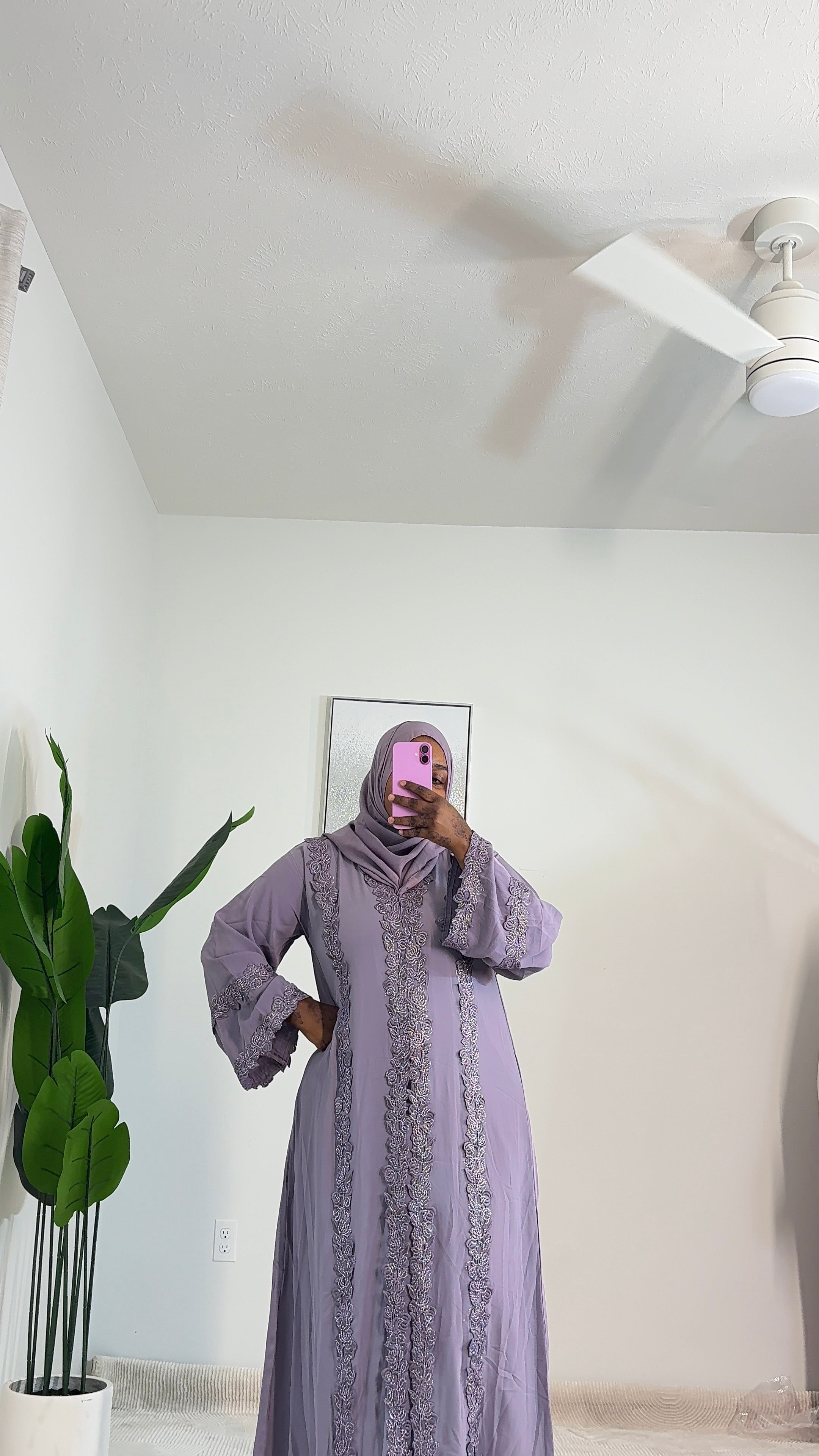 Elegant Lace 3-Piece Abaya Set