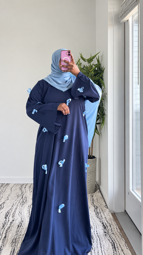 Bow abaya navy