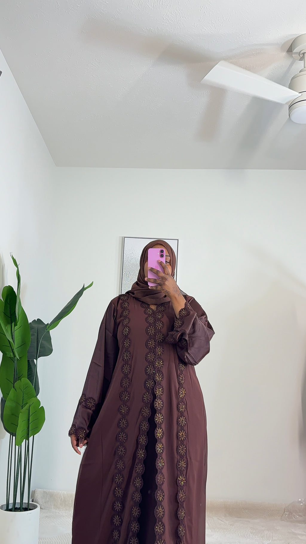 Elegant Lace 3-Piece Abaya Set