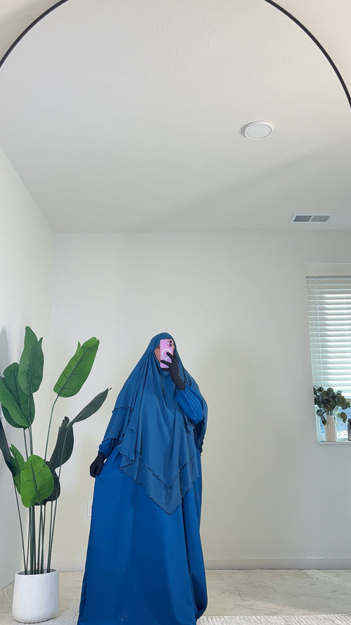 Blue Khimar/abaya set