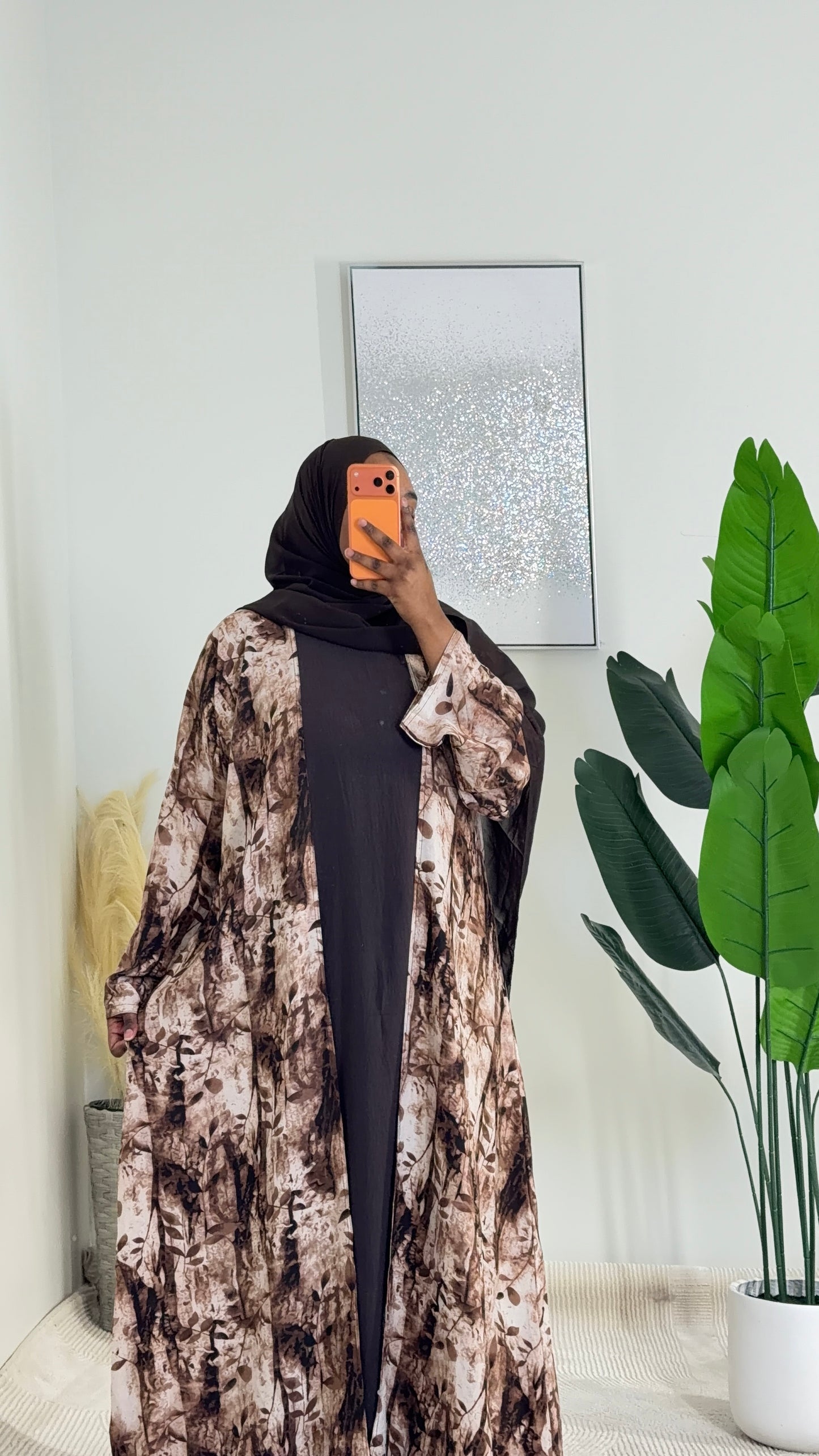 3 pieces abaya in brown