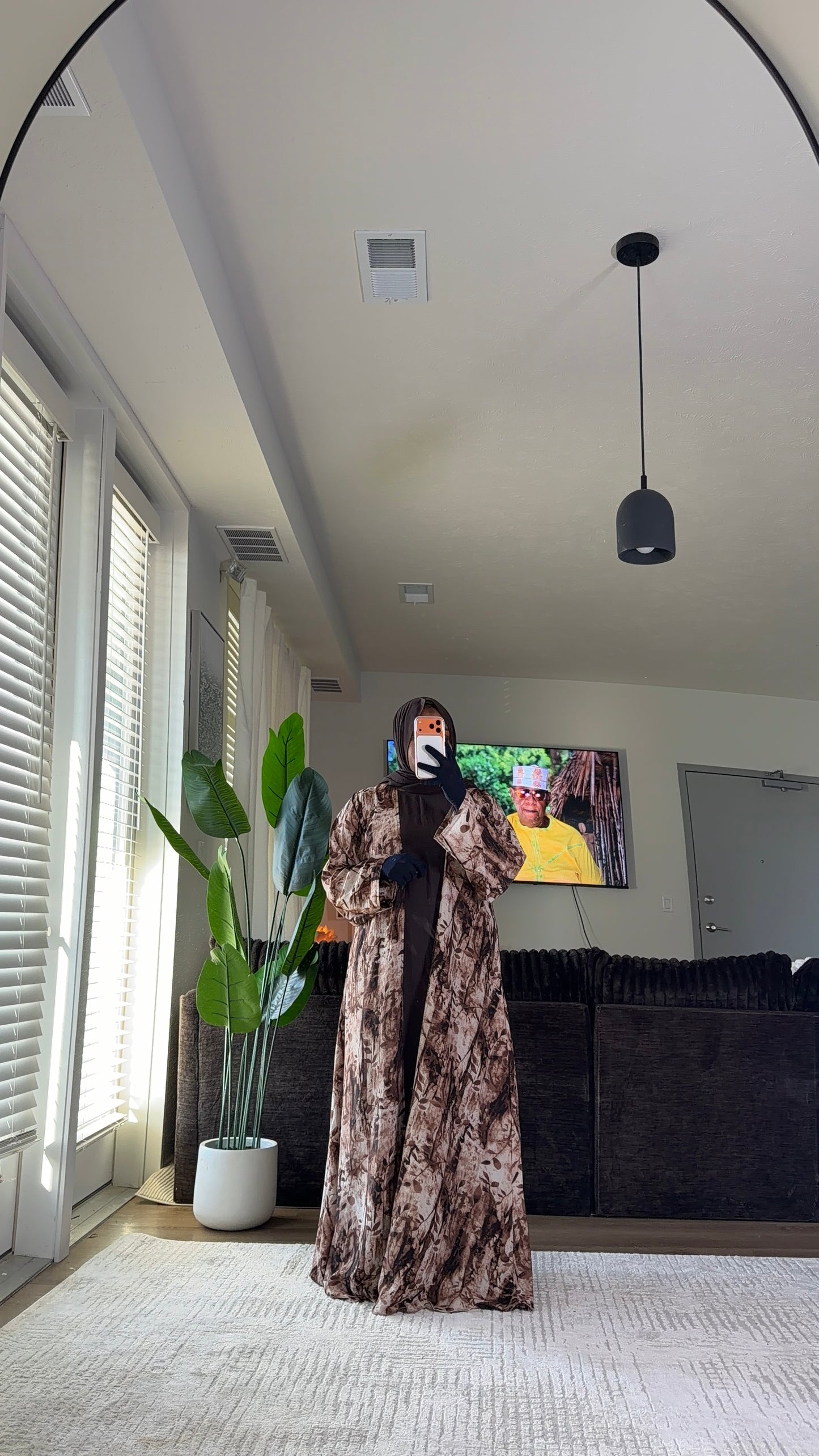 3 pieces abaya in brown