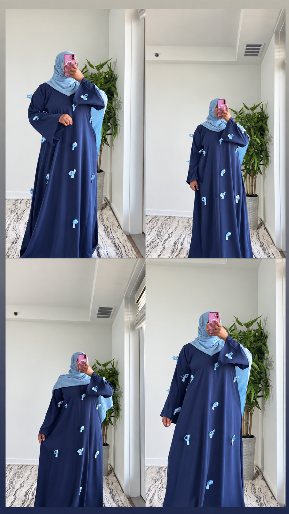 Bow abaya navy