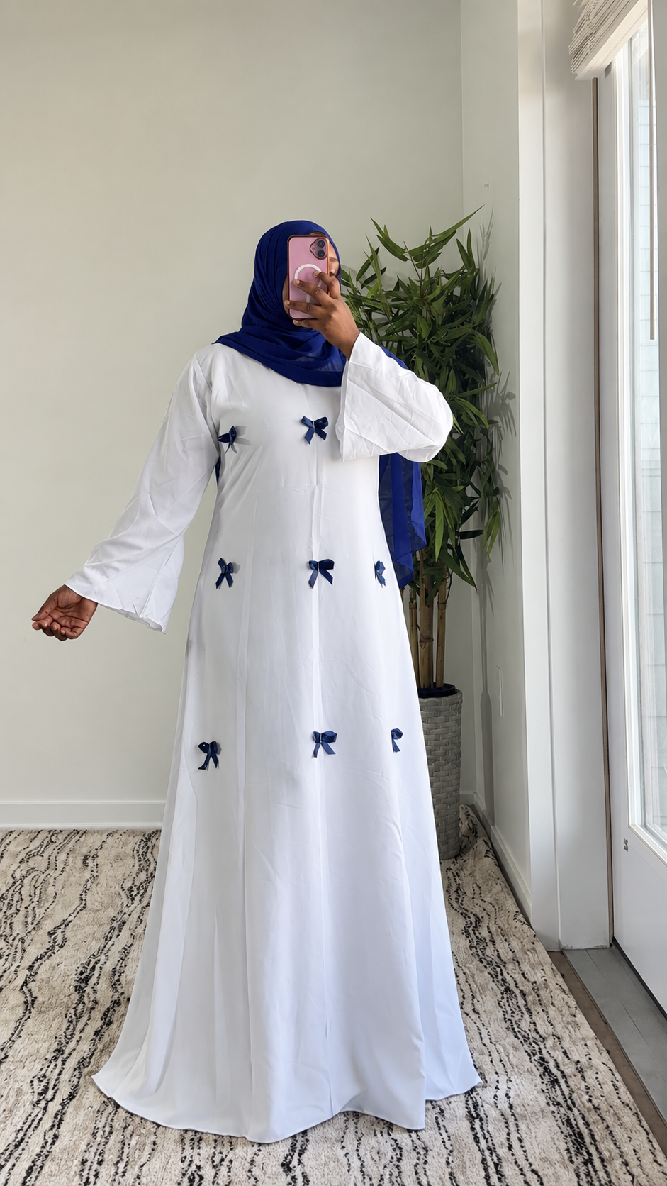 Bow white/blue