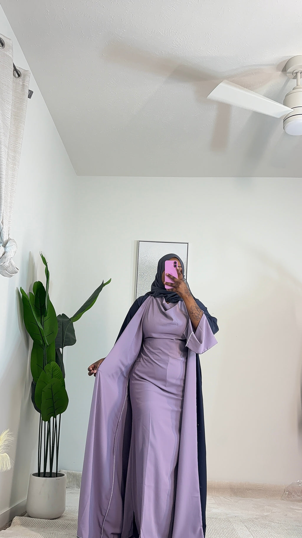 Elegant double 3-Piece Abaya Set