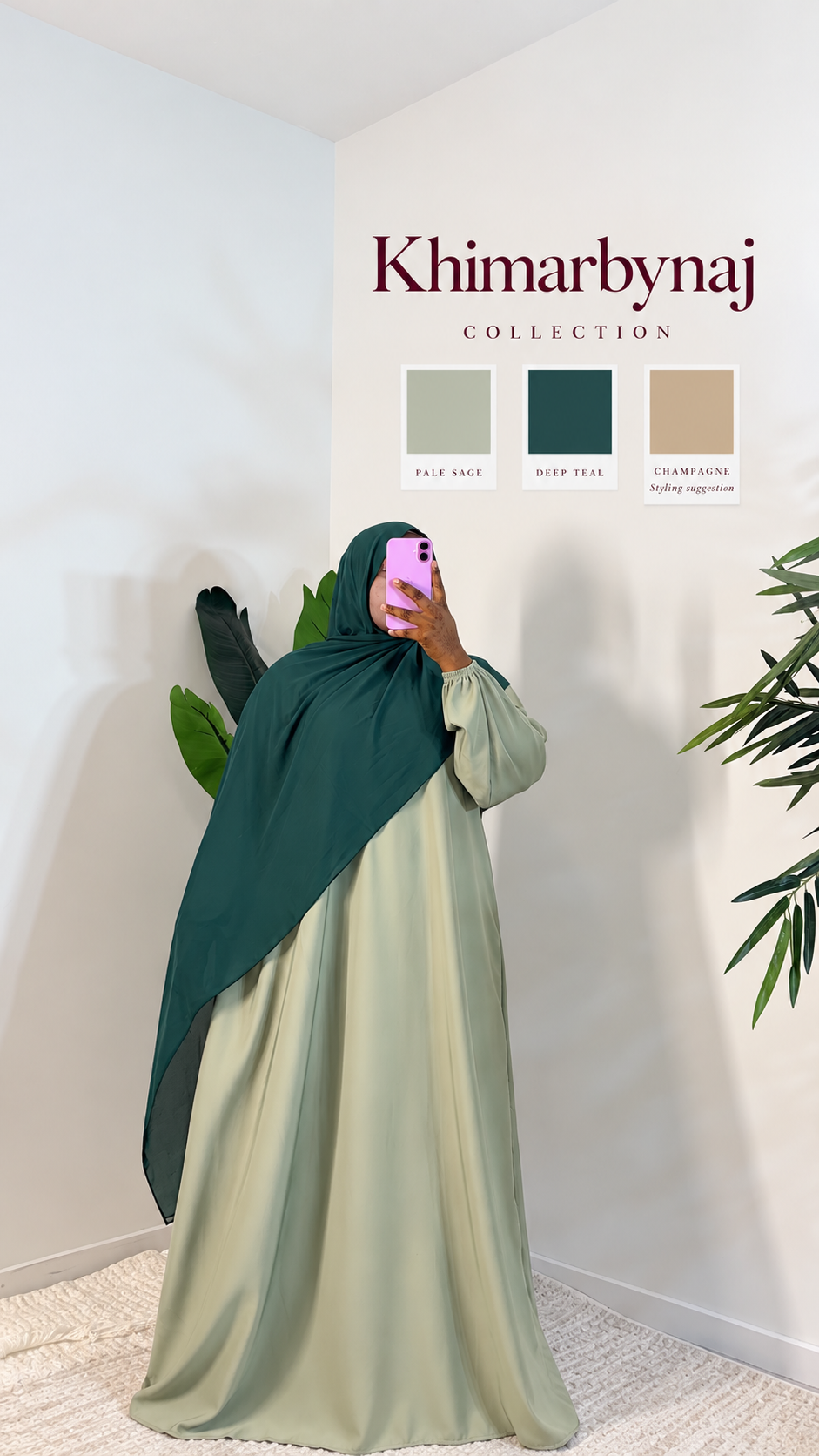 Plain abaya with hijab