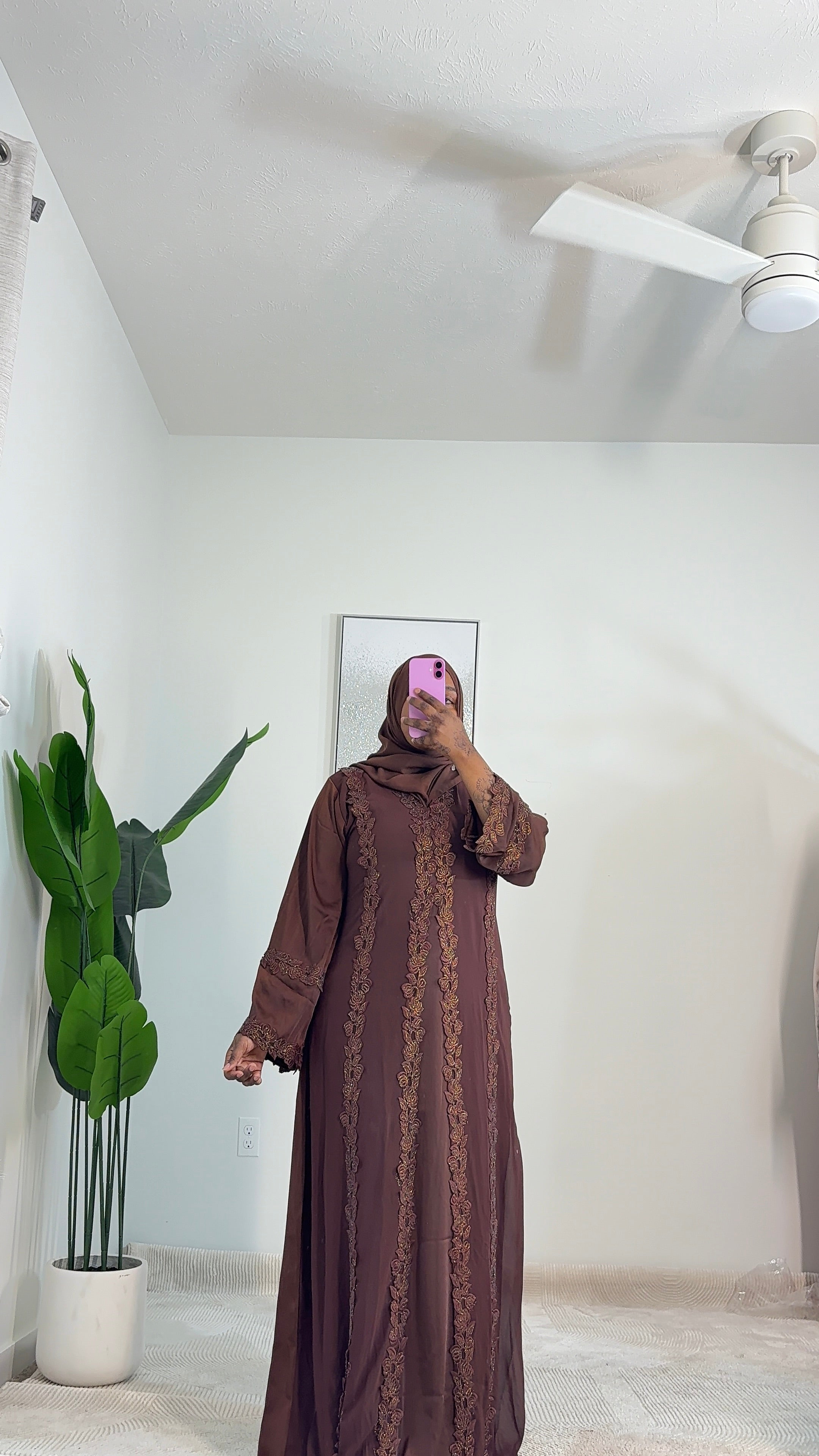 Elegant Lace 3-Piece Abaya Set