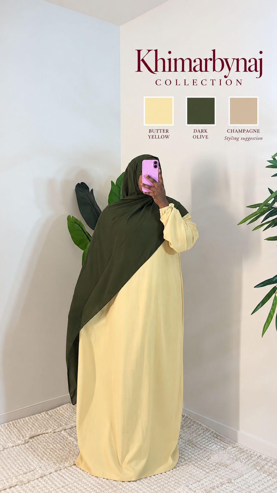 Plain abaya with hijab