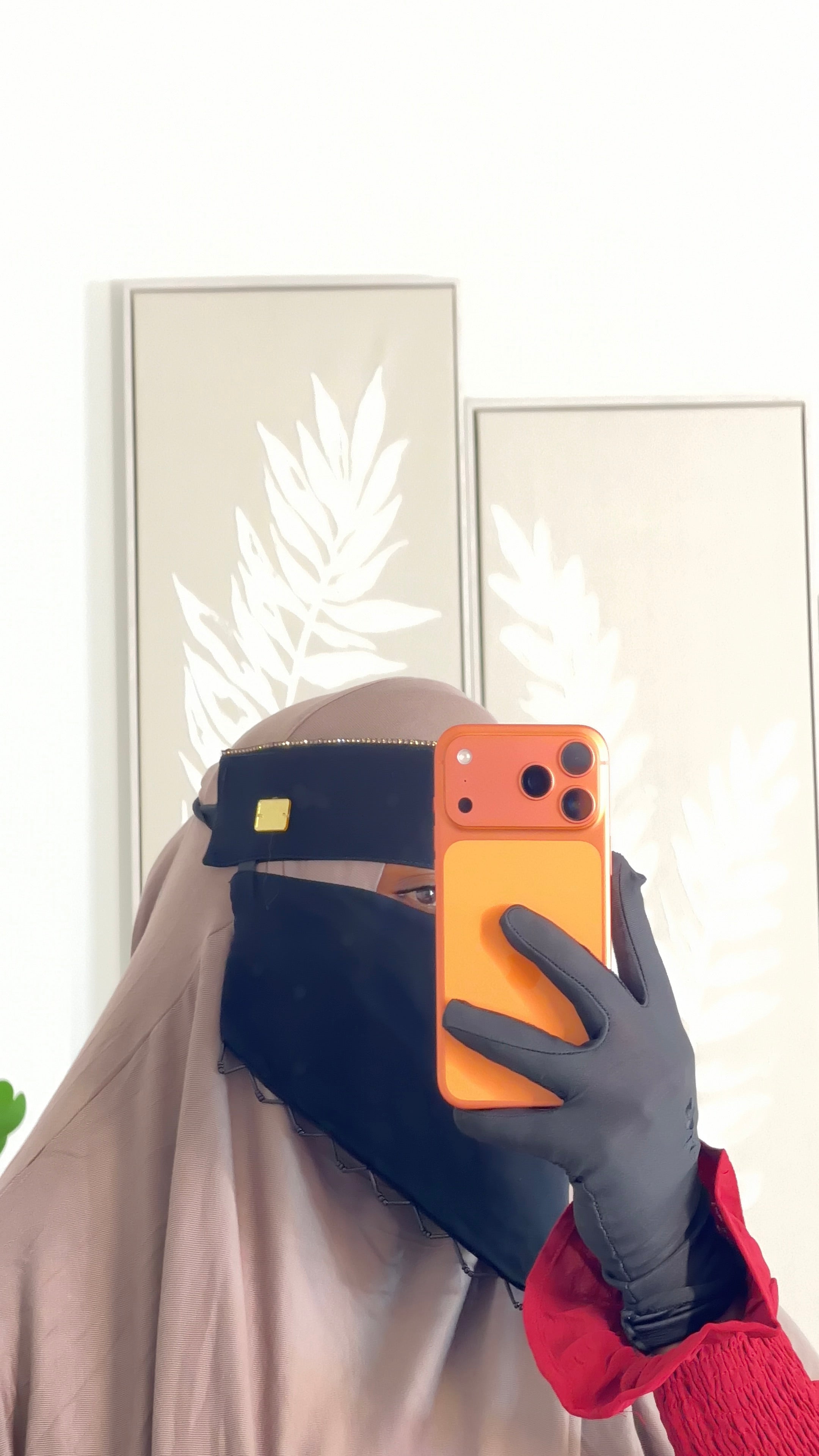 Niqab with flower and butterfly design ￼
