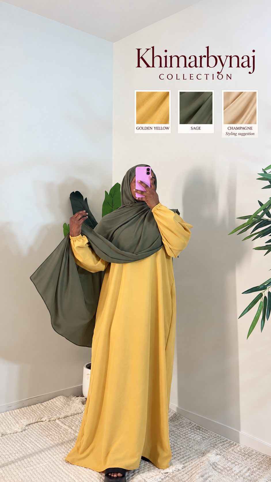 Plain abaya with hijab