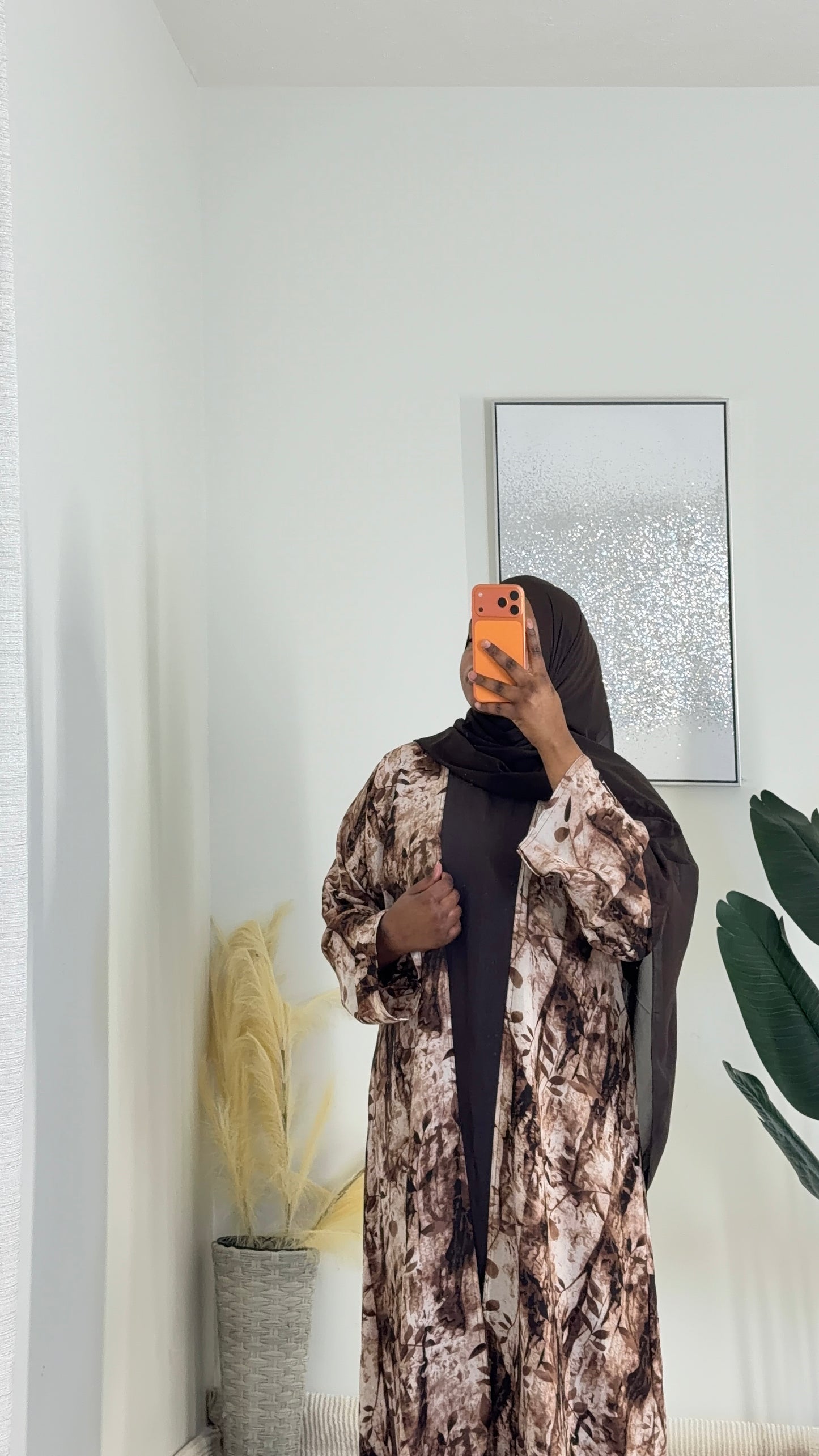 3 pieces abaya in brown