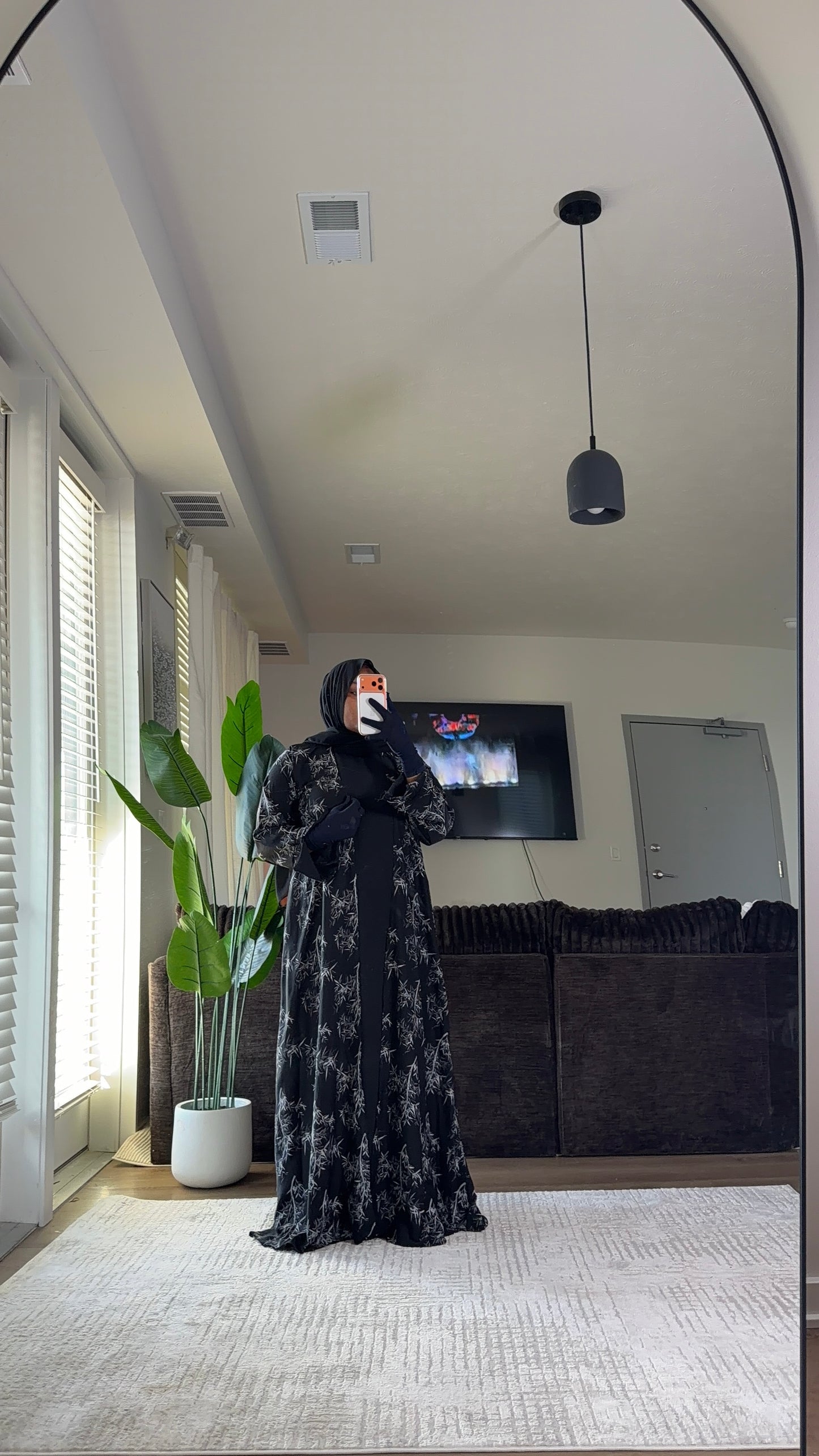 3 pieces abaya in black