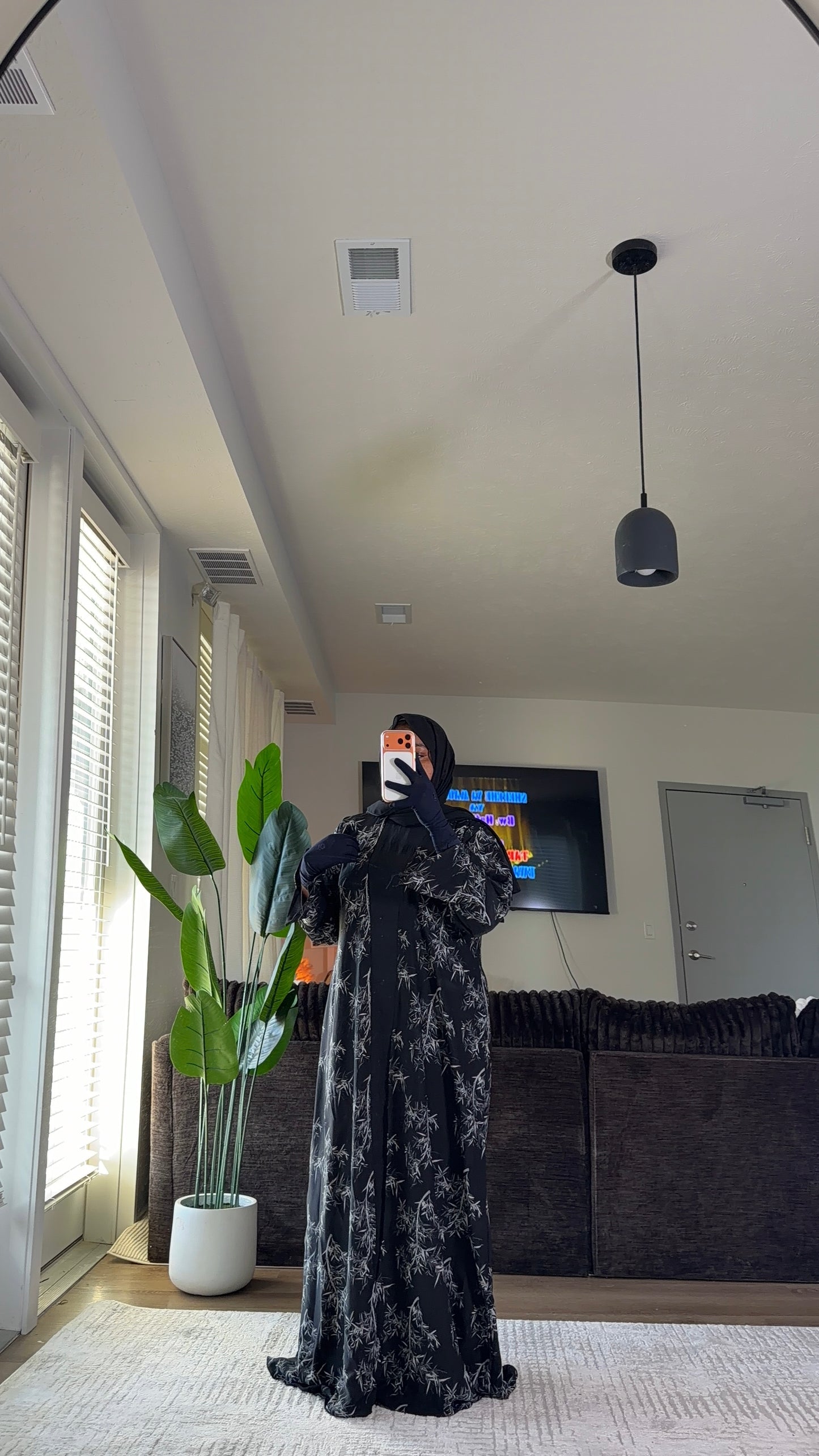 3 pieces abaya in black