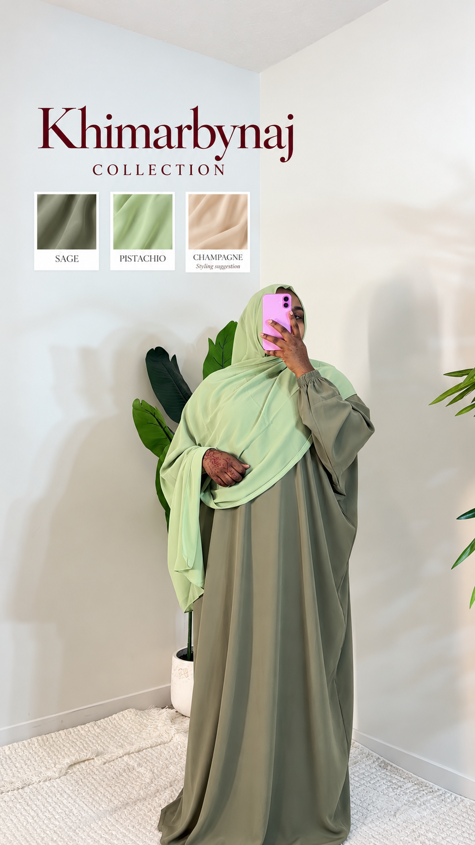 Plain abaya with hijab