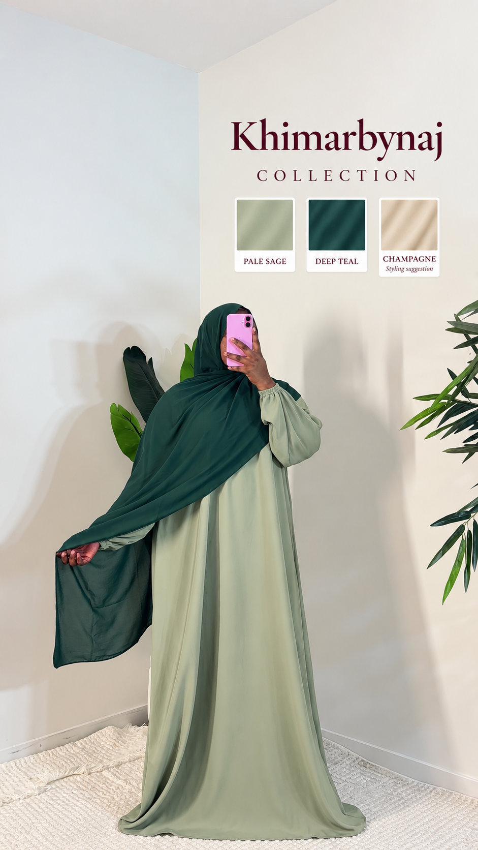 Plain abaya with hijab