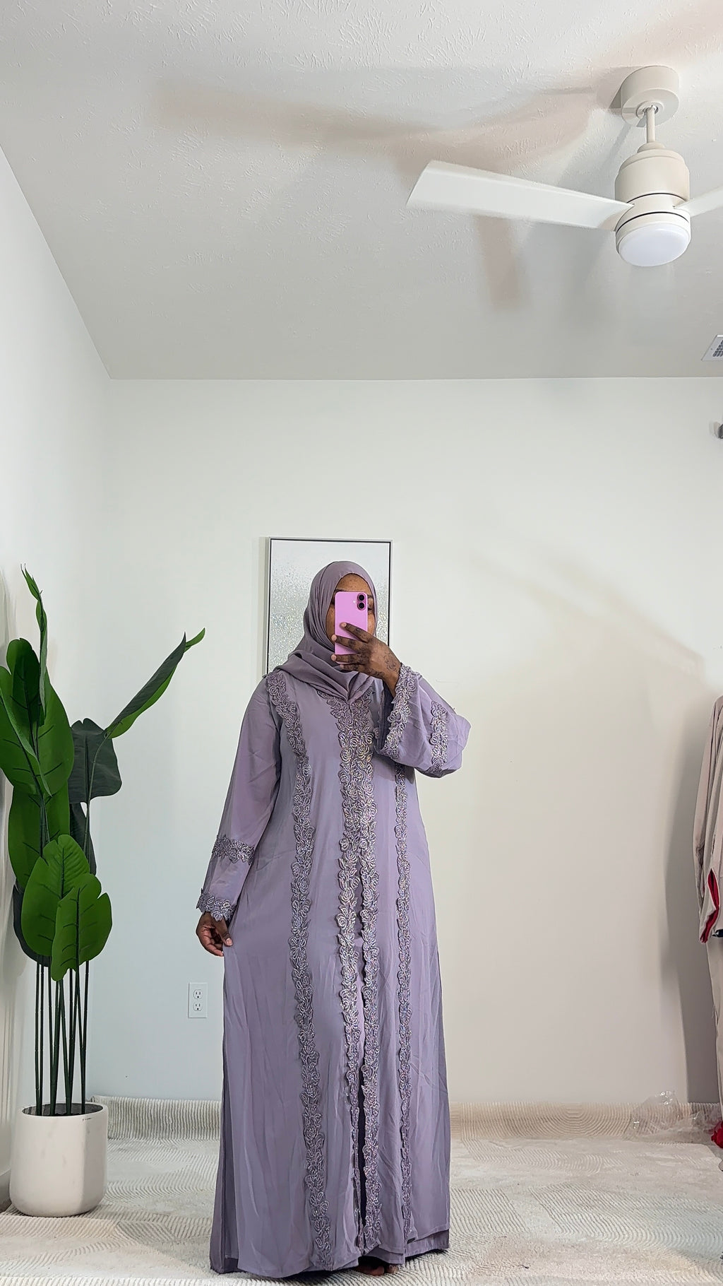 Elegant Lace 3-Piece Abaya Set