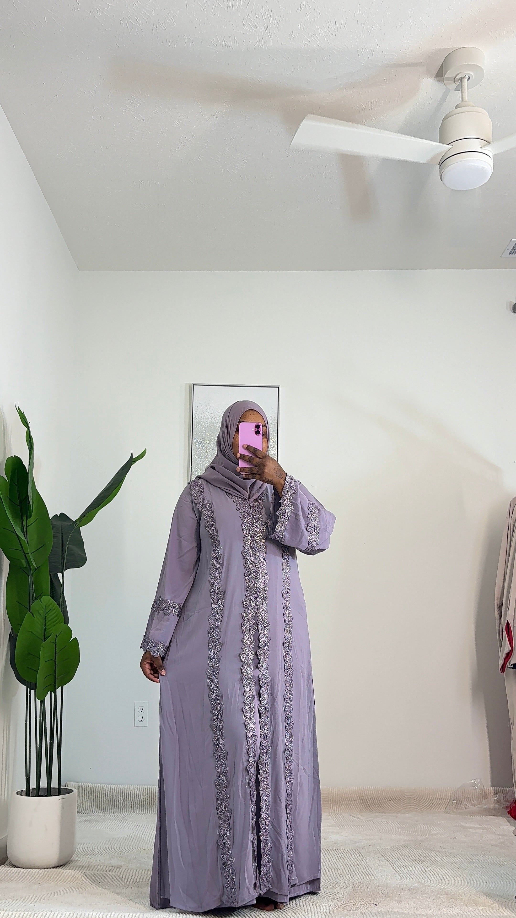 Elegant Lace 3-Piece Abaya Set