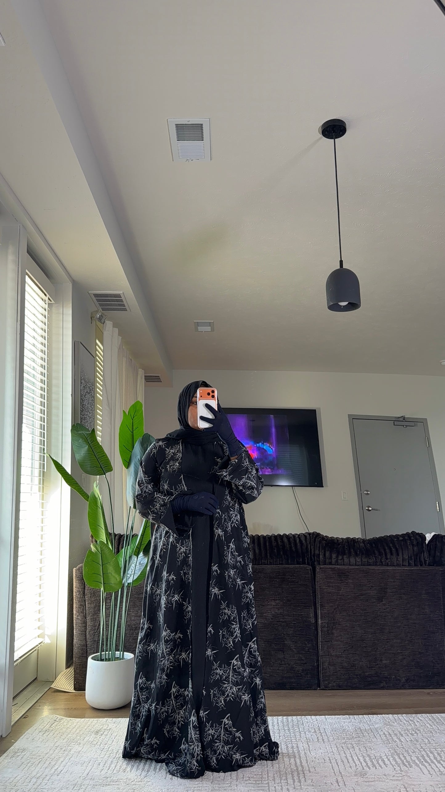 3 pieces abaya in black