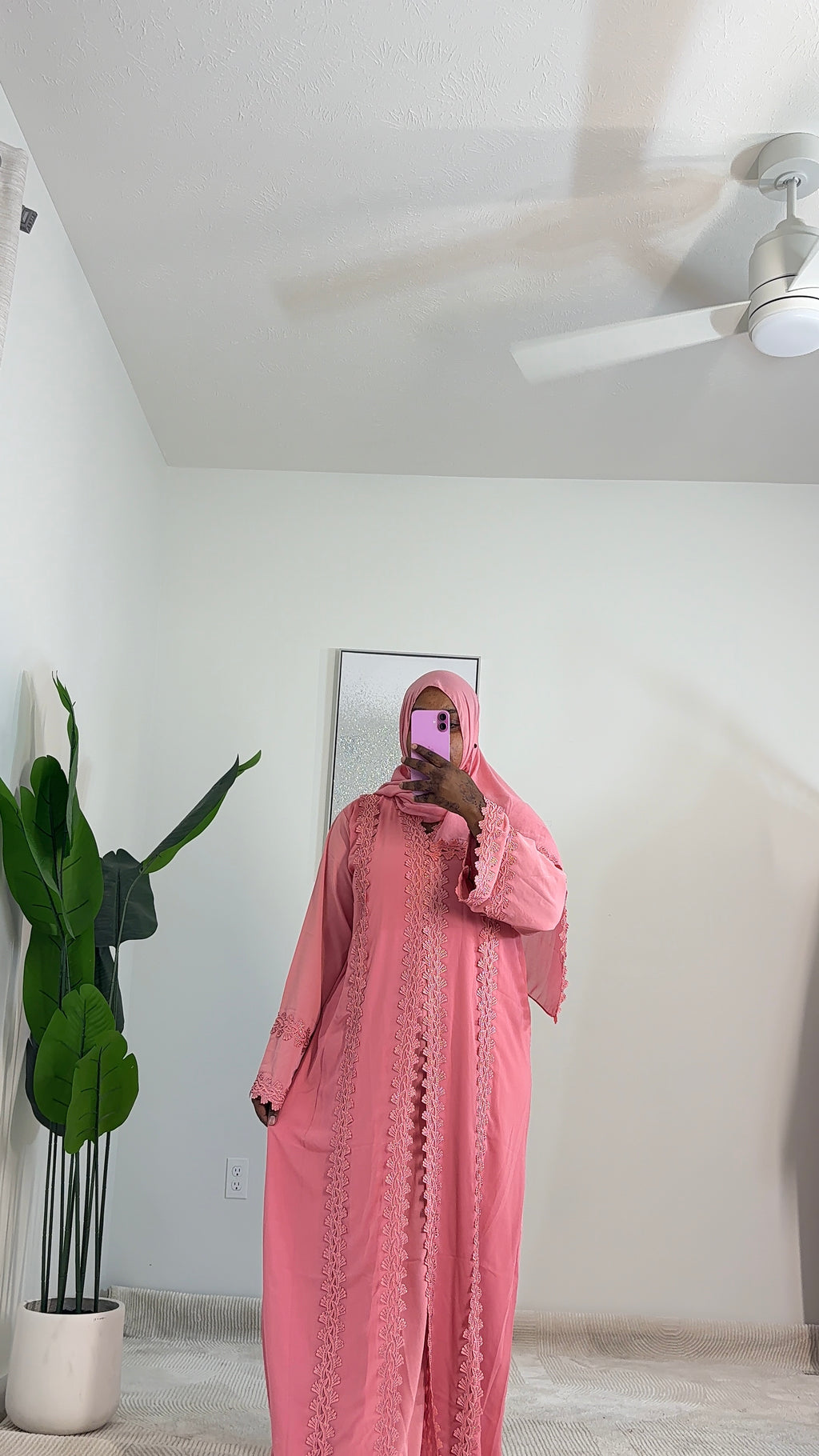 Elegant Lace 3-Piece Abaya Set