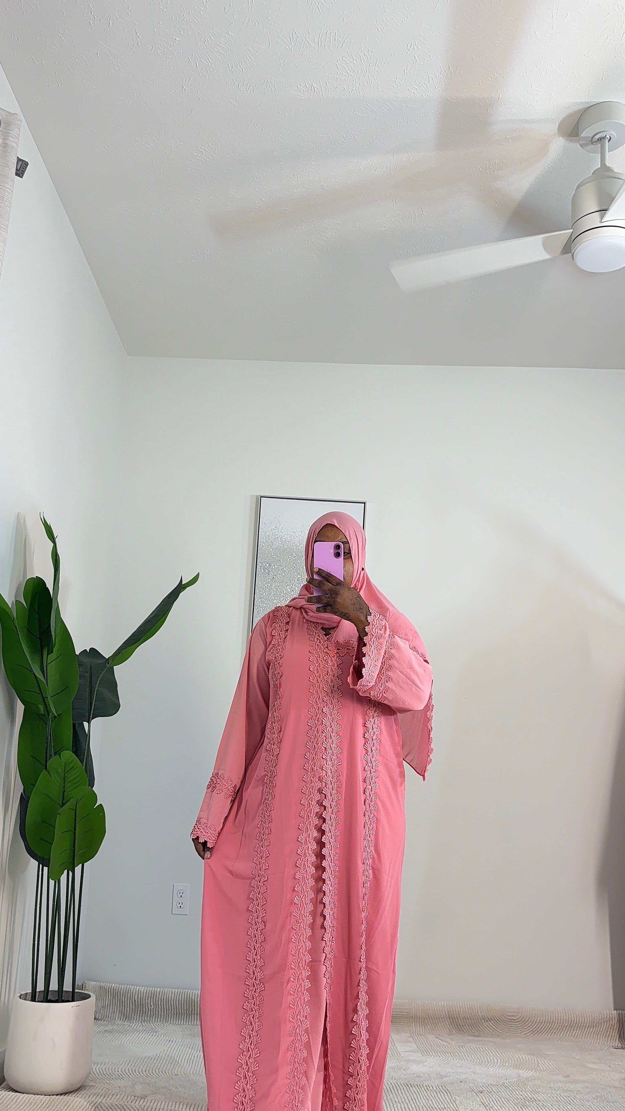 Elegant Lace 3-Piece Abaya Set