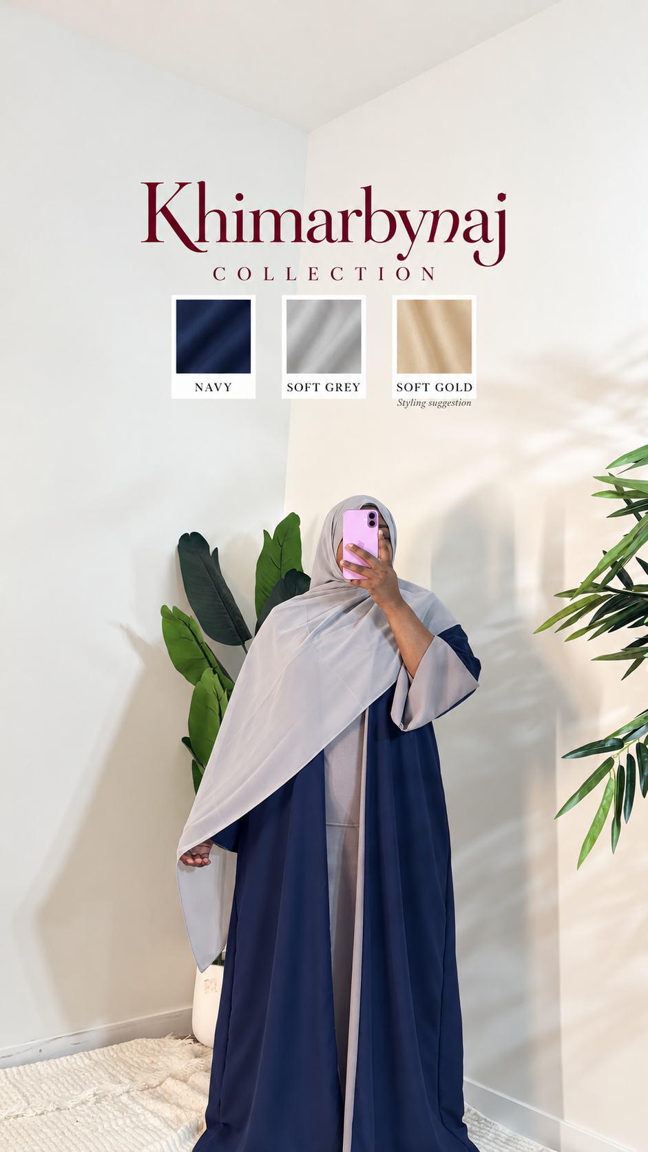Reversible Double-Sided Abaya grey
