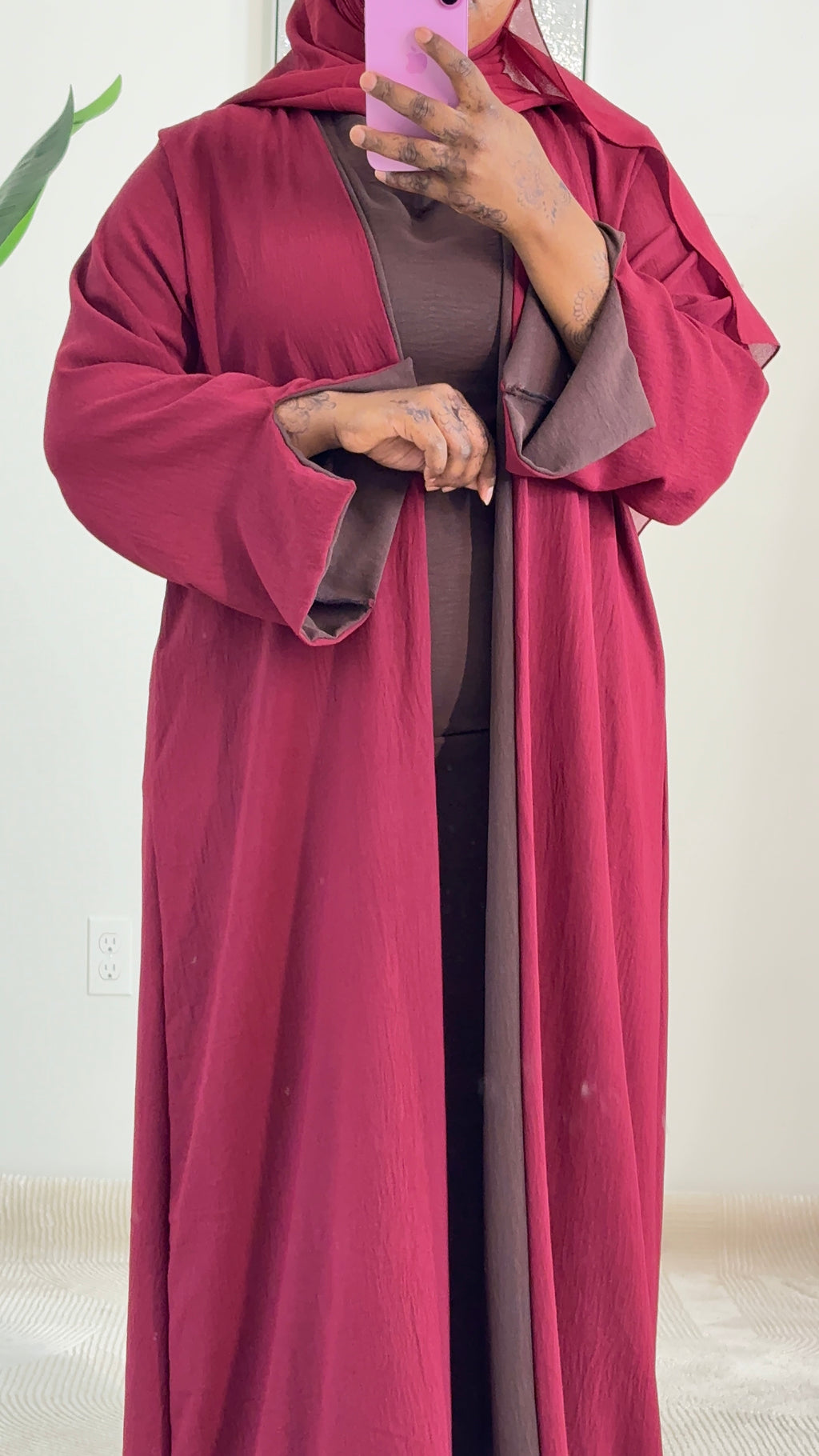 Elegant double 3-Piece Abaya Set