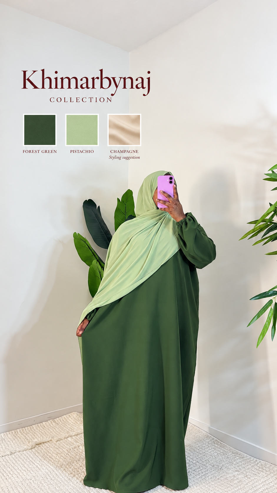 Plain abaya with hijab