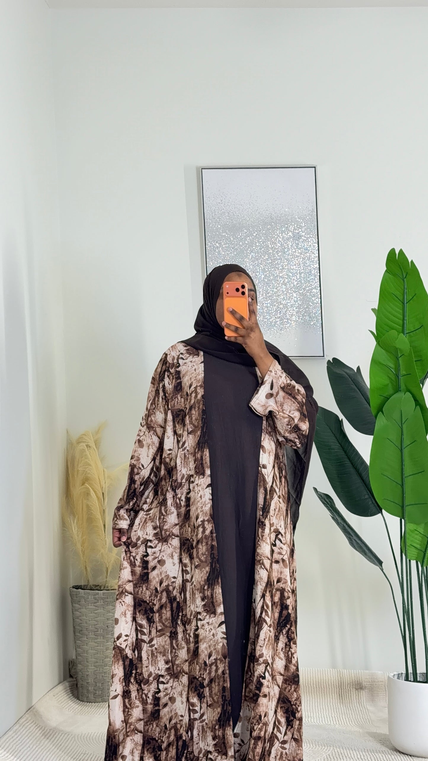 3 pieces abaya in brown