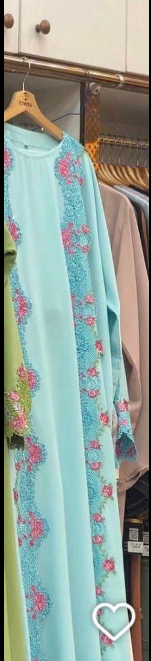 Lace floral Abaya – Elegant Open Front Abaya