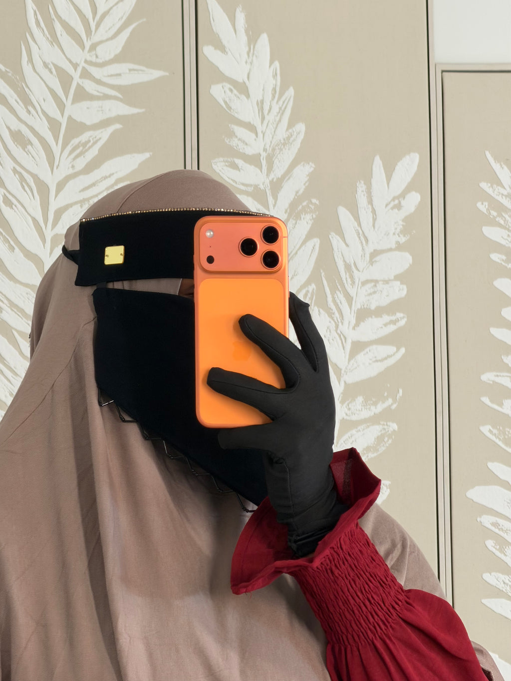 Niqab with flower and butterfly design ￼