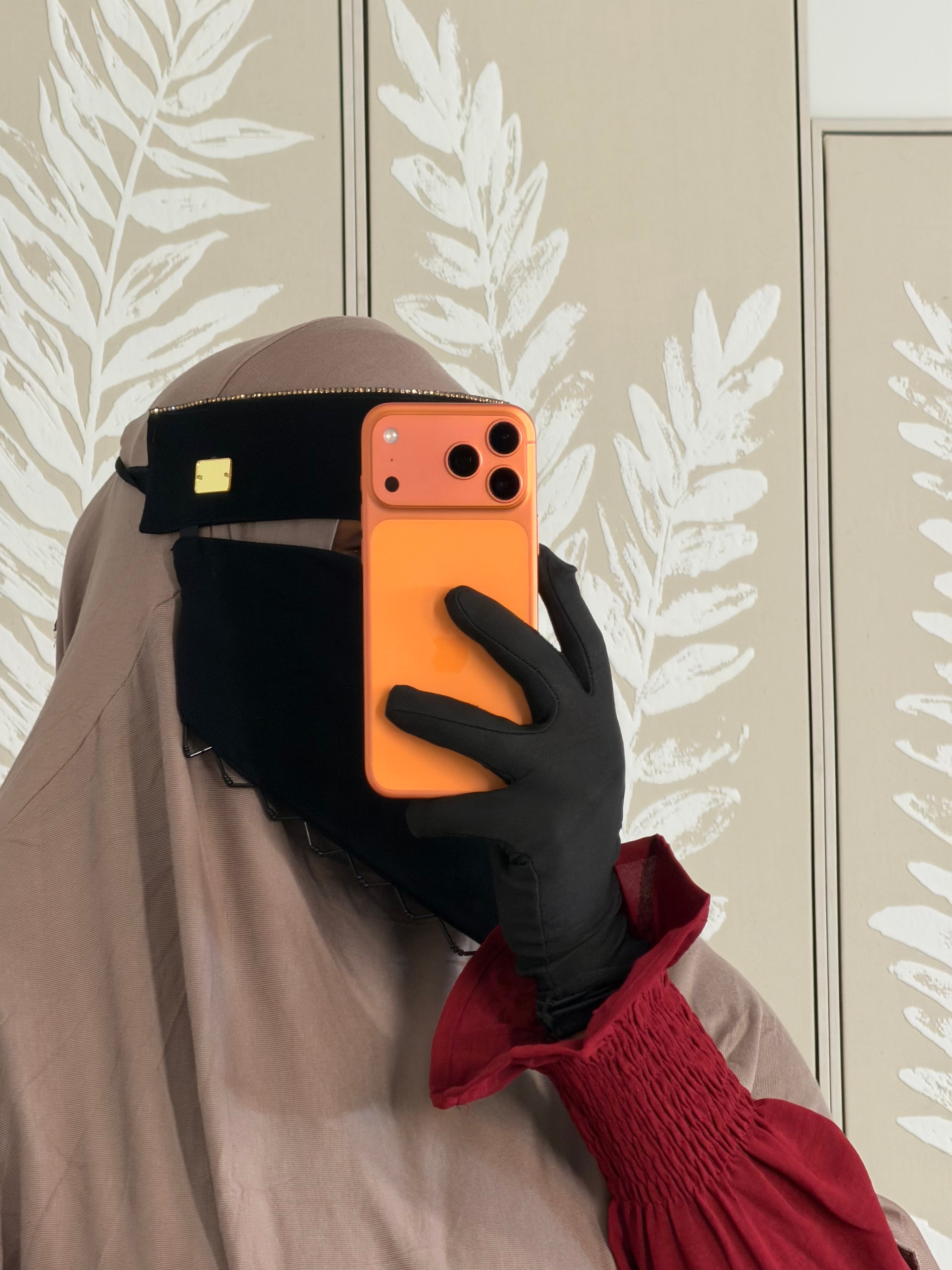 Niqab with flower and butterfly design ￼