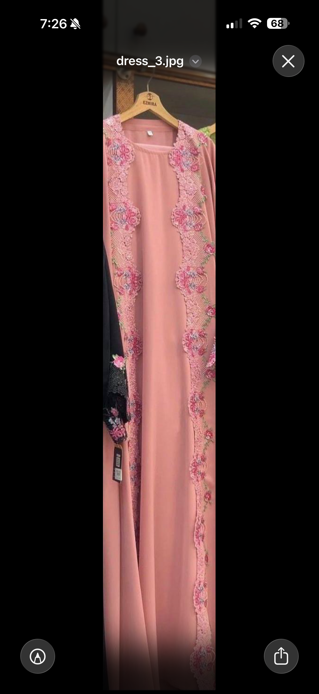 Lace floral Abaya – Elegant Open Front Abaya