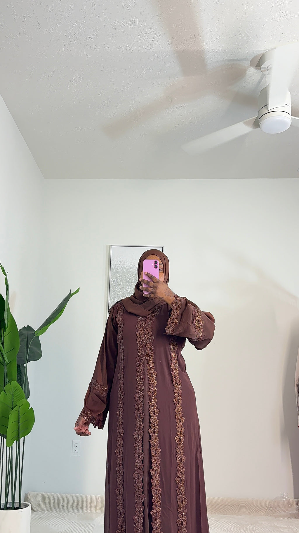 Elegant Lace 3-Piece Abaya Set