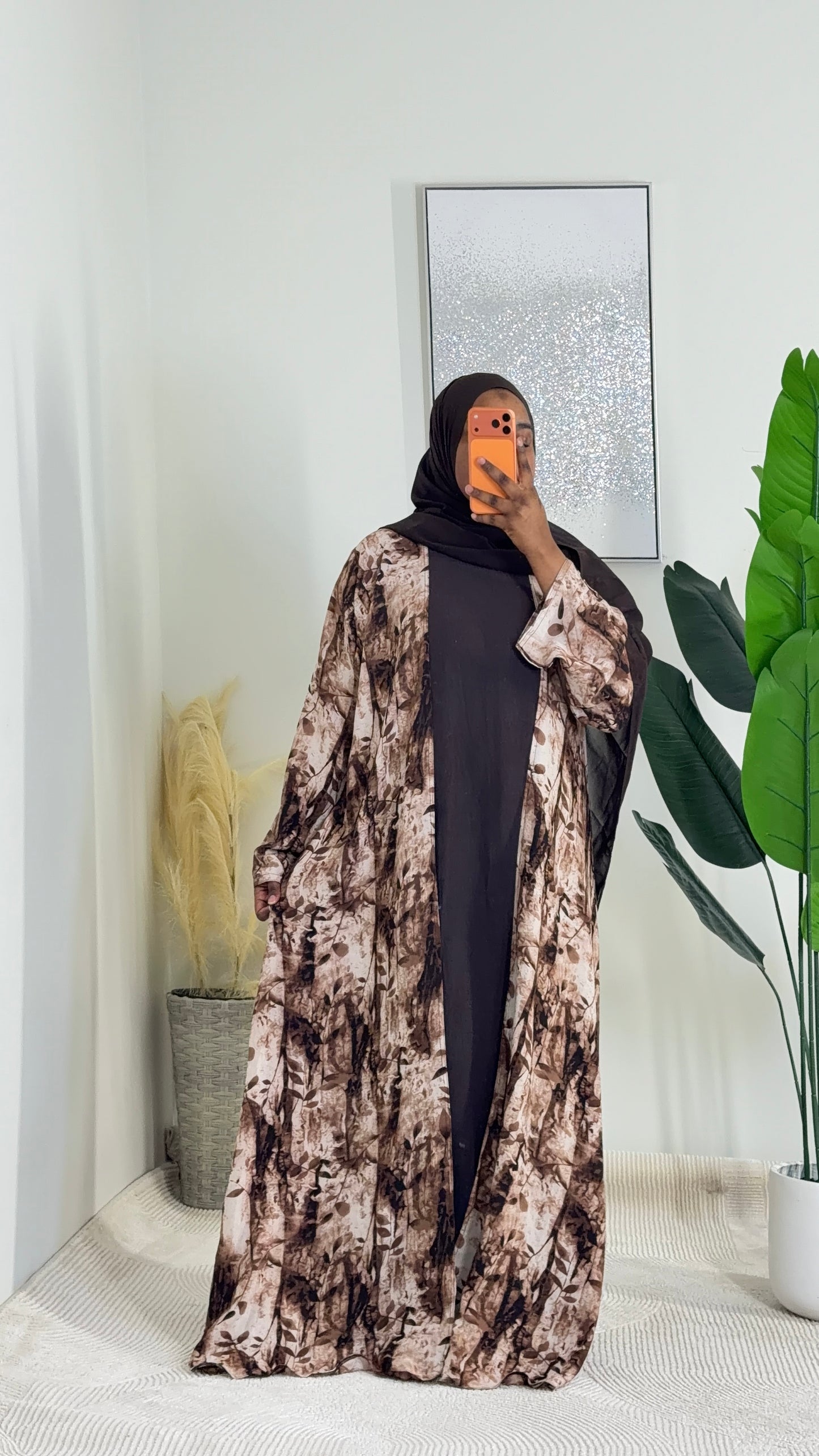 3 pieces abaya in brown