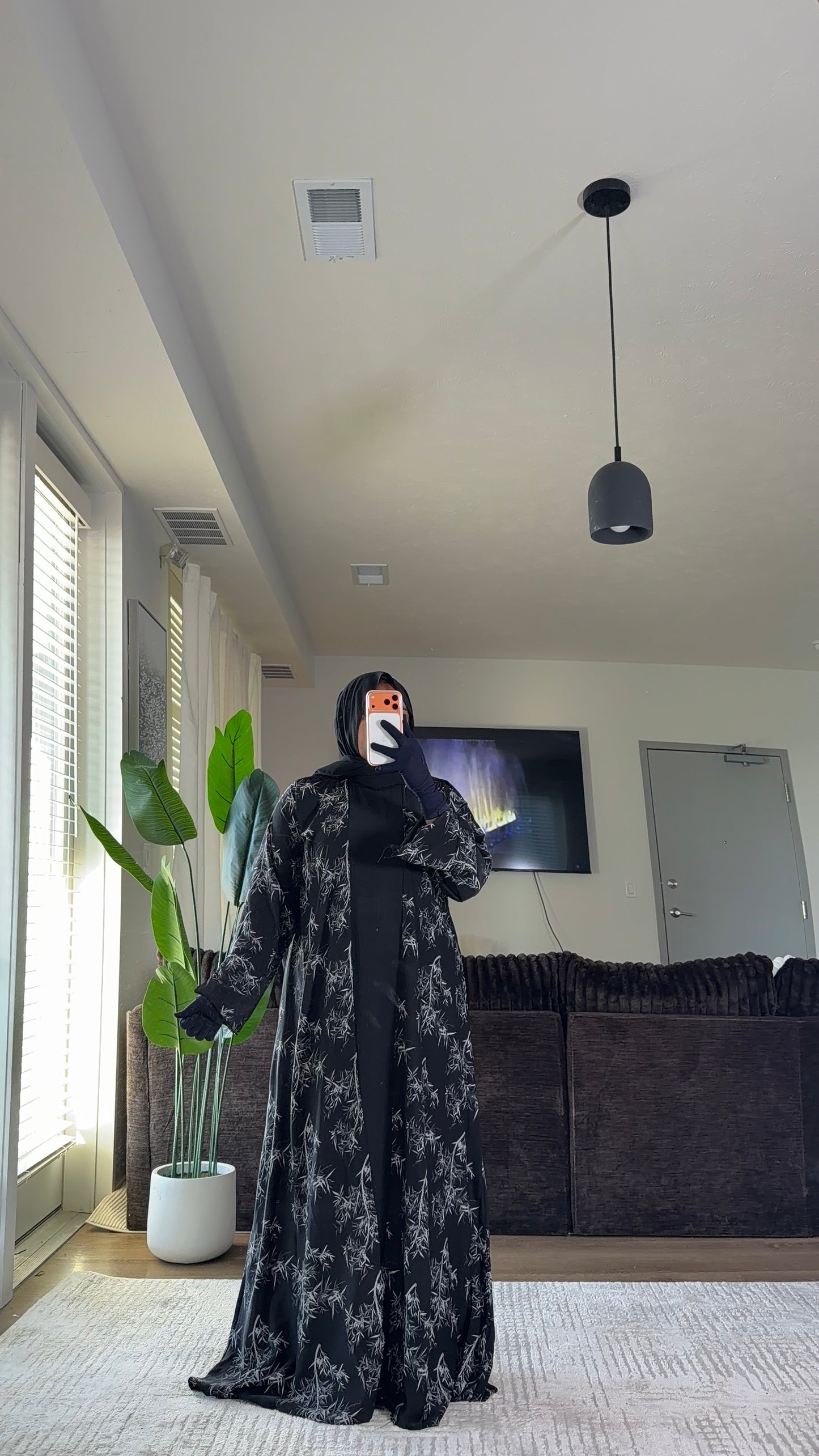 3 pieces abaya in black