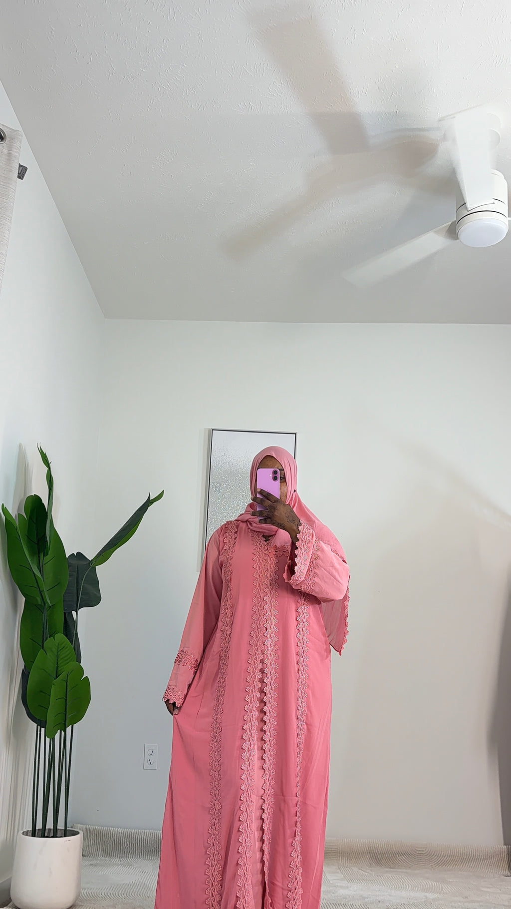Elegant Lace 3-Piece Abaya Set