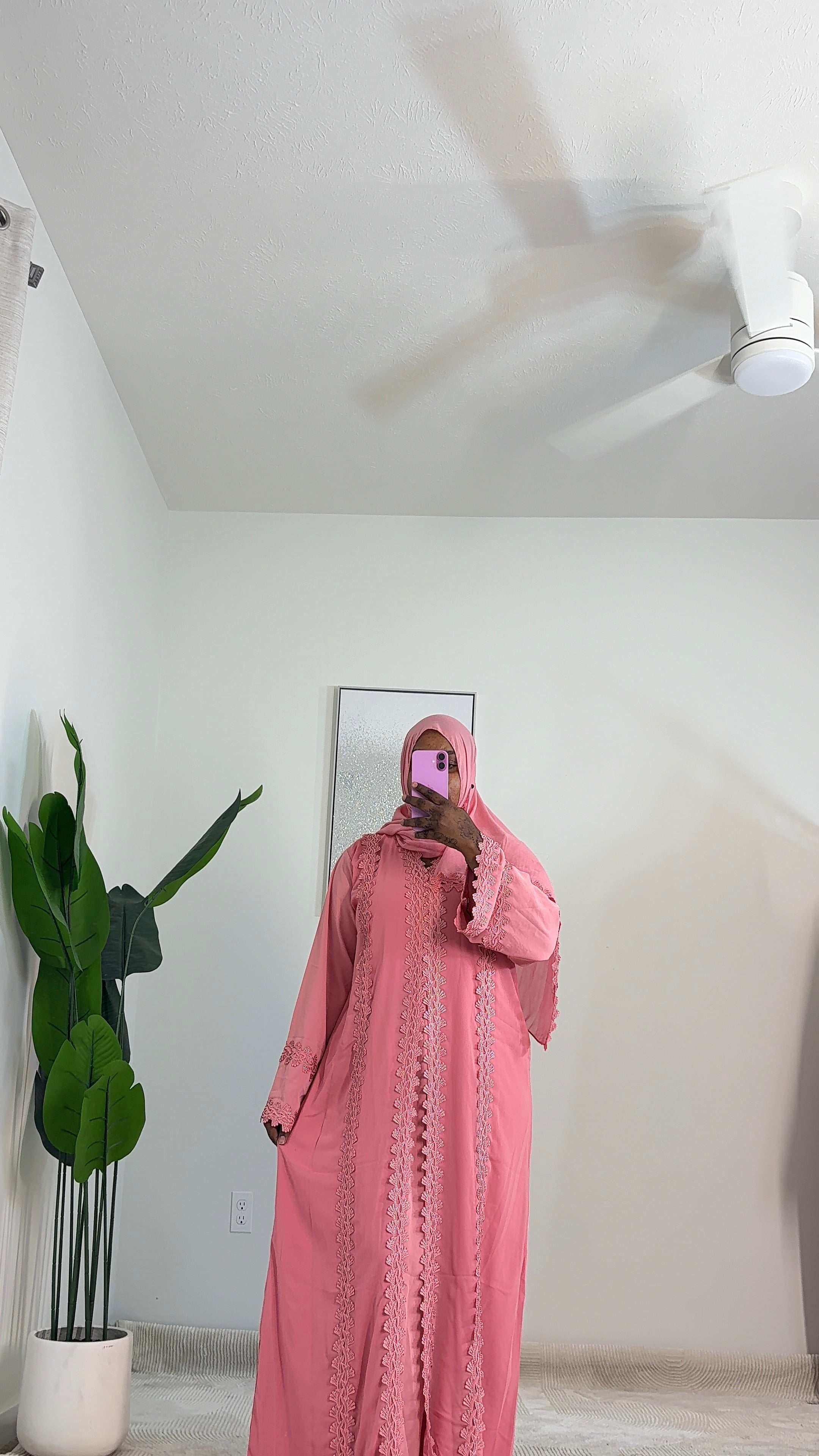 Elegant Lace 3-Piece Abaya Set