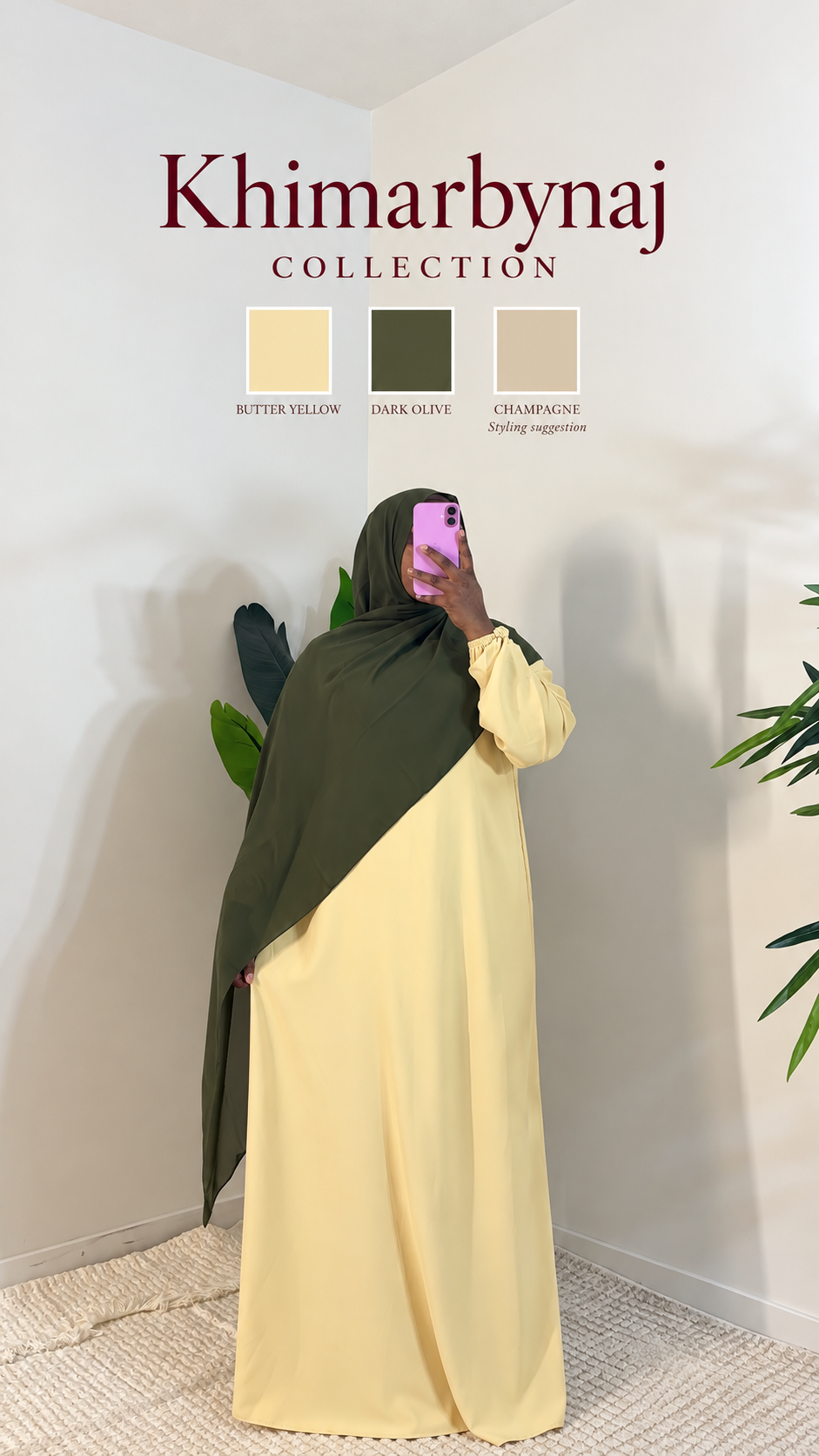 Plain abaya with hijab
